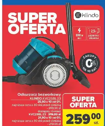 Carrefour Odkurzacz kvc29bl-23 Klindo oferta
