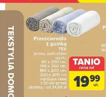 Carrefour Prześcieradło z gumką policotton 140 x 200 cm Tex oferta