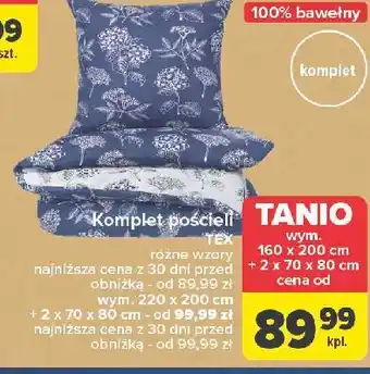 Carrefour Komplet poscieli 160 x 200 cm + 2 70 80 Tex oferta