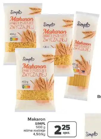 Carrefour Makaron z pszenicy zwyczajnej spaghetti Simpl oferta