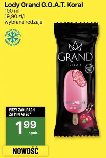 Delikatesy Centrum Lody Grand G.O.A.T. Koral 100ml oferta