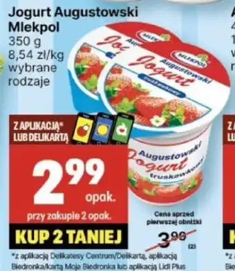Delikatesy Centrum Jogurt Augustowski Mlekpol 350g oferta
