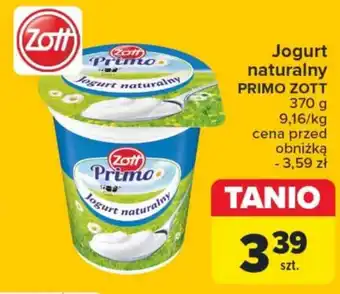 Carrefour Market Jogurt naturalny PRIMO ZOTT 370 g oferta
