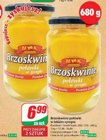 Dino Brzoskwinie połówki w lekkim syropie M&K oferta