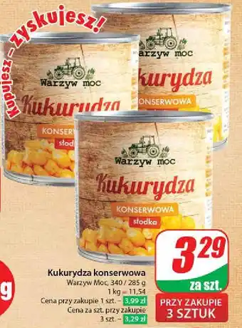 Dino Kukurydza konserwowa Warzyw Moc oferta
