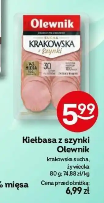 Żabka Kiełbasa z szynki Olewnik 80 g oferta