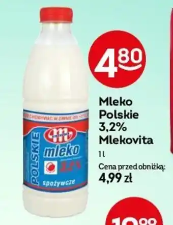 Żabka Mleko Polskie 3,2% Mlekovita 1 l oferta