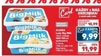 Kaufland Lody śmietankowe Algida Big Milk oferta