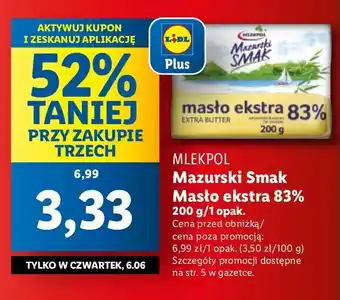 Lidl Masło ekstra Mazurski Smak oferta