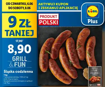 Lidl Kiełbasa śląska codzienna Grill And Fun oferta