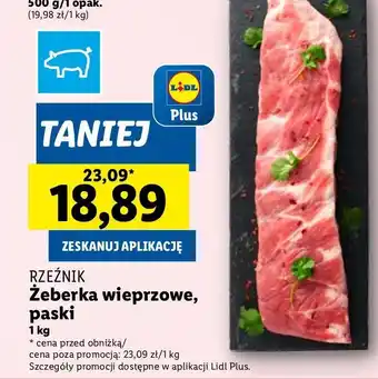 Lidl Żeberka wieprzowe paski Rzeźnik Codzienna Dostawa oferta