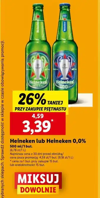 Lidl Piwo Heineken 0.0% oferta