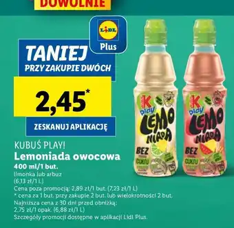 Lidl Lemoniada arbuz Kubuś Play! oferta
