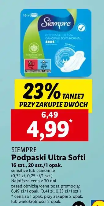 Lidl Podpaski normal Siempre oferta