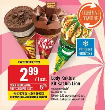 Polomarket Lody Kaktus, Kit Kat lub Lion oferta