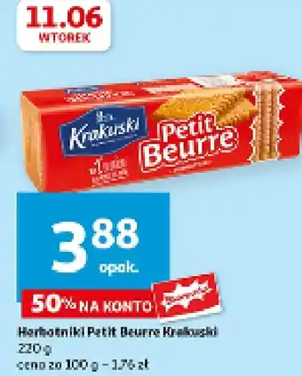 Auchan Herbatniki Krakuski Petit Beurre oferta