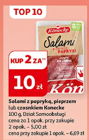 Auchan Salami z czosnkiem Konecke oferta
