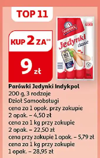 Auchan Parówki klasyczne Indykpol Jedynki oferta