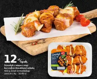 Auchan Szaszłyki z mięsa nogi kurczaka cebulą i boczkiem Superdrob oferta