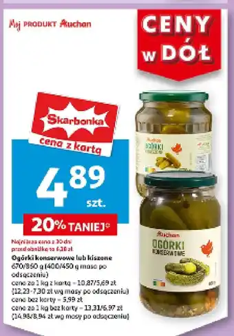 Auchan Ogórki kiszone Auchan oferta