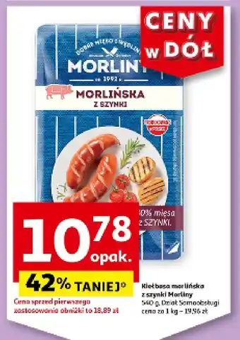 Auchan Kiełbasa morlińska z szynki Morliny oferta