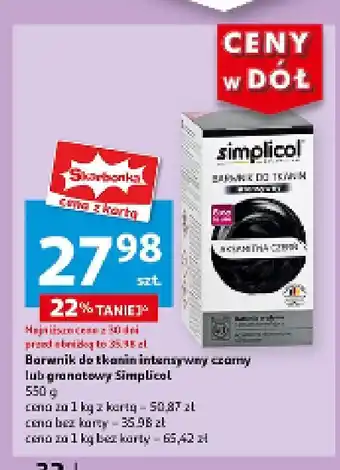 Auchan Barwnik do tkanin ciemny granat Simplicol oferta