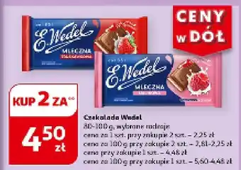 Auchan Czekolada mleczna malinowa E. Wedel oferta
