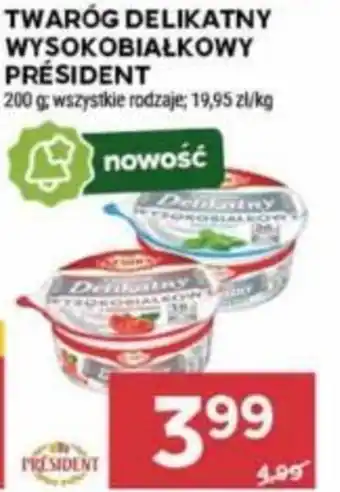 Stokrotka TWARÓG DELIKATNY WYSOKOBIAŁKOWY PRÉSIDENT 200 g oferta