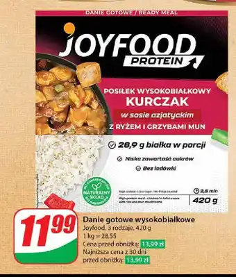 Dino Danie z kurczakiem w sosie azjatyckim z ryżem i grzybami mun Joyfood protein oferta