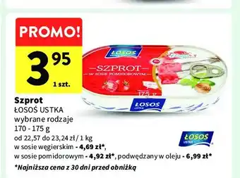 Intermarche Szproty podwędzany w oleju Łosoś ustka oferta