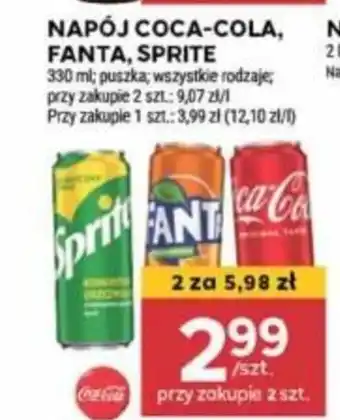 Stokrotka NAPÓJ COCA-COLA, FANTA, SPRITE 330 ml oferta
