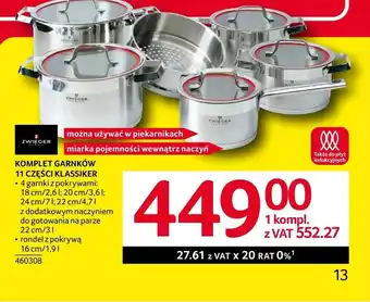 Selgros Zestaw garnków Zwieger oferta