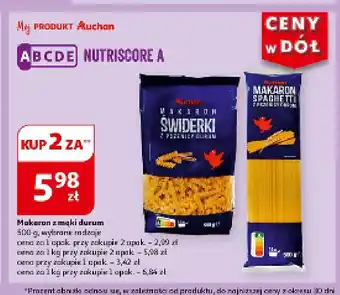 Auchan Makaron spaghetti durum Auchan różnorodne (logo czerwone) oferta