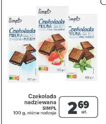 Carrefour Czekolada mleczna 30% truskawkowa Simply oferta