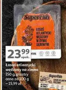Auchan Łosoś atlantycki wędzony w dymie dębowym Superfish oferta