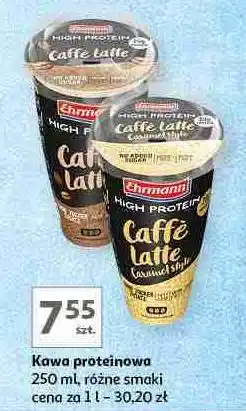 Auchan Shot mleczny proteinowy caffe latte Ehrmann High Protein oferta