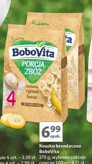 Auchan Kaszka bezmleczna ryżowa banan Bobovita Porcja Zbóż oferta