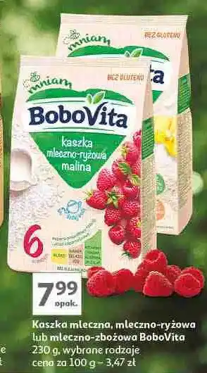 Auchan Kaszka mleczno-ryżowa malina Bobovita oferta