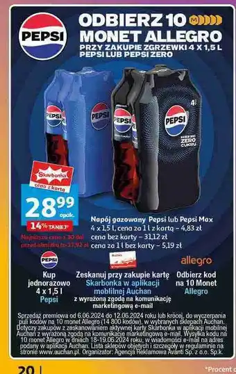 Auchan Napój Pepsi Max oferta