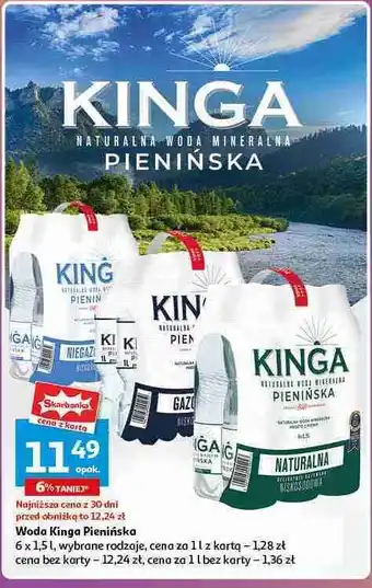 Auchan Woda gazowana Kinga Pienińska oferta