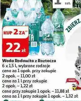Auchan Woda delikatnie gazowana Rodowita Z Roztocza oferta