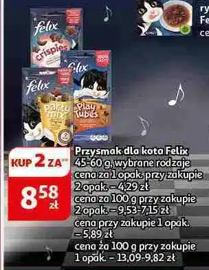 Auchan Przysmak o smaku kurczaka i wątróbki Purina Felix Play Tubes oferta