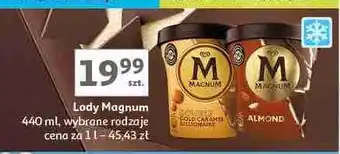 Auchan Lód gold caramel billionaire Algida Magnum Double oferta