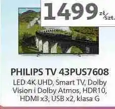 Auchan Telewizor 43'' 43pus7608/12 Philips oferta