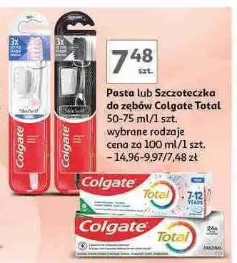 Auchan Szczoteczka do zębów charcoal ultra soft Colgate Slim Soft oferta