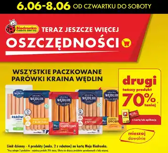 Biedronka Parówki z filetem kurczaka Kraina Wędlin oferta
