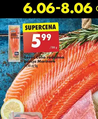 Biedronka Łosoś pacyficzny filet ze skórą Marinero oferta