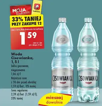 Biedronka Woda lekko gazowana Cisowianka oferta