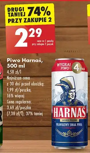 Biedronka Piwo Harnaś Jasne Pełne oferta