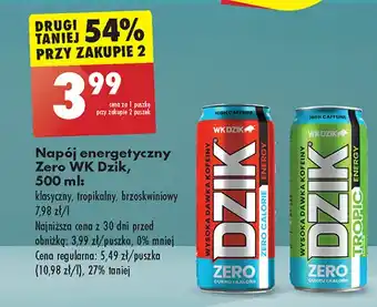 Biedronka Napój energetyczny zero kalorii Wk Dzik oferta